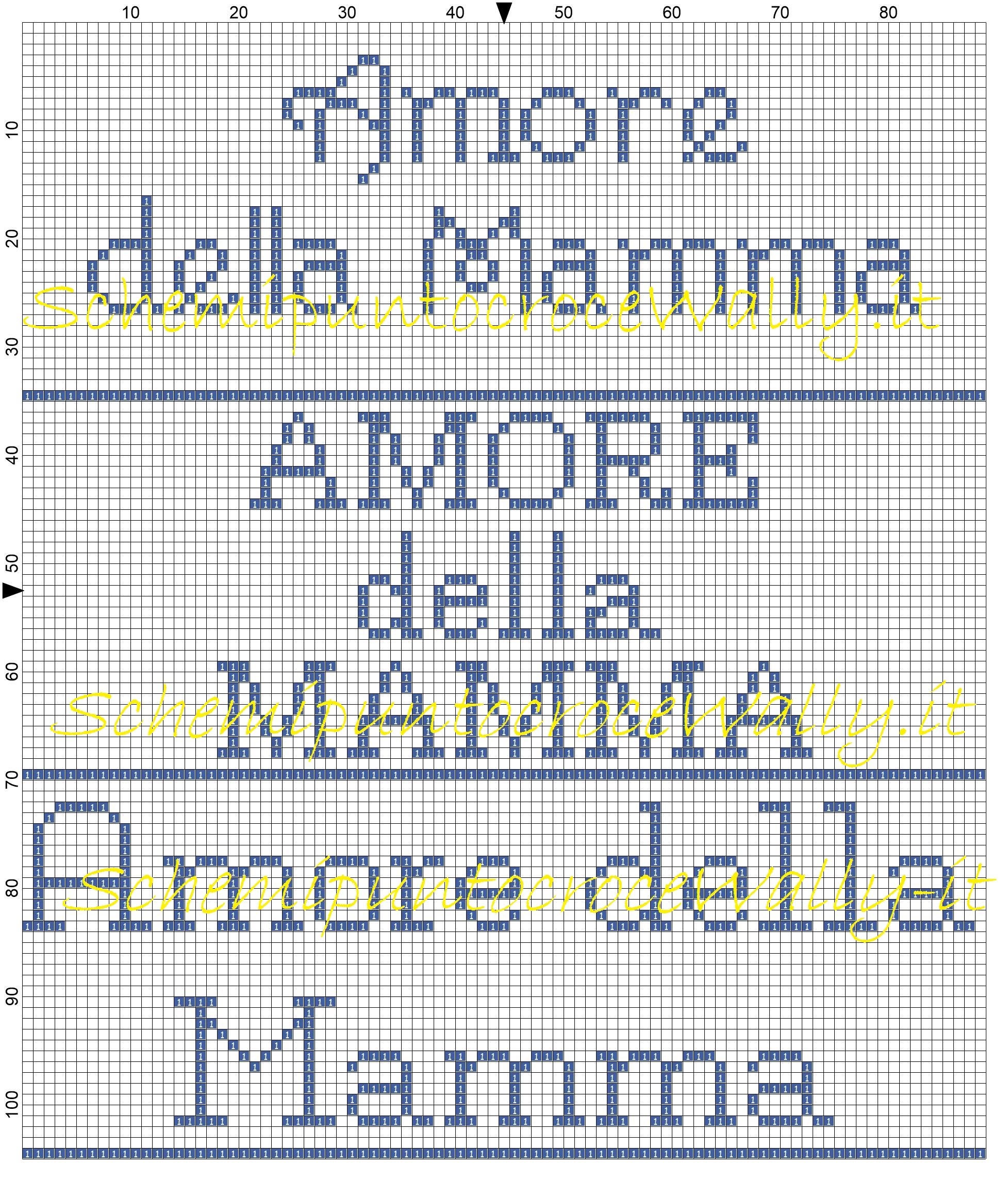 amore della mamma schema punto croce