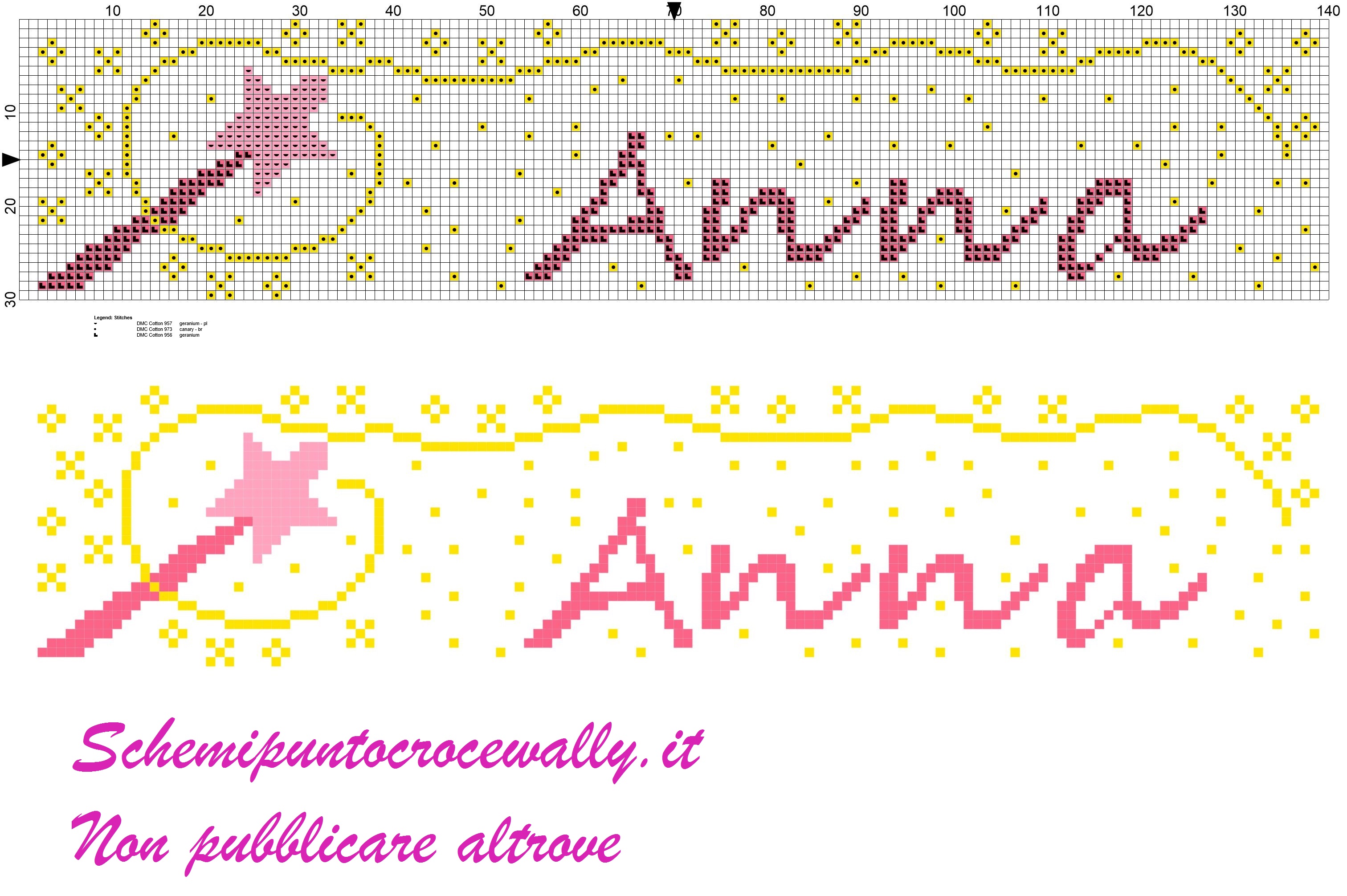 anna nome con bacchetta magica schema punto croce