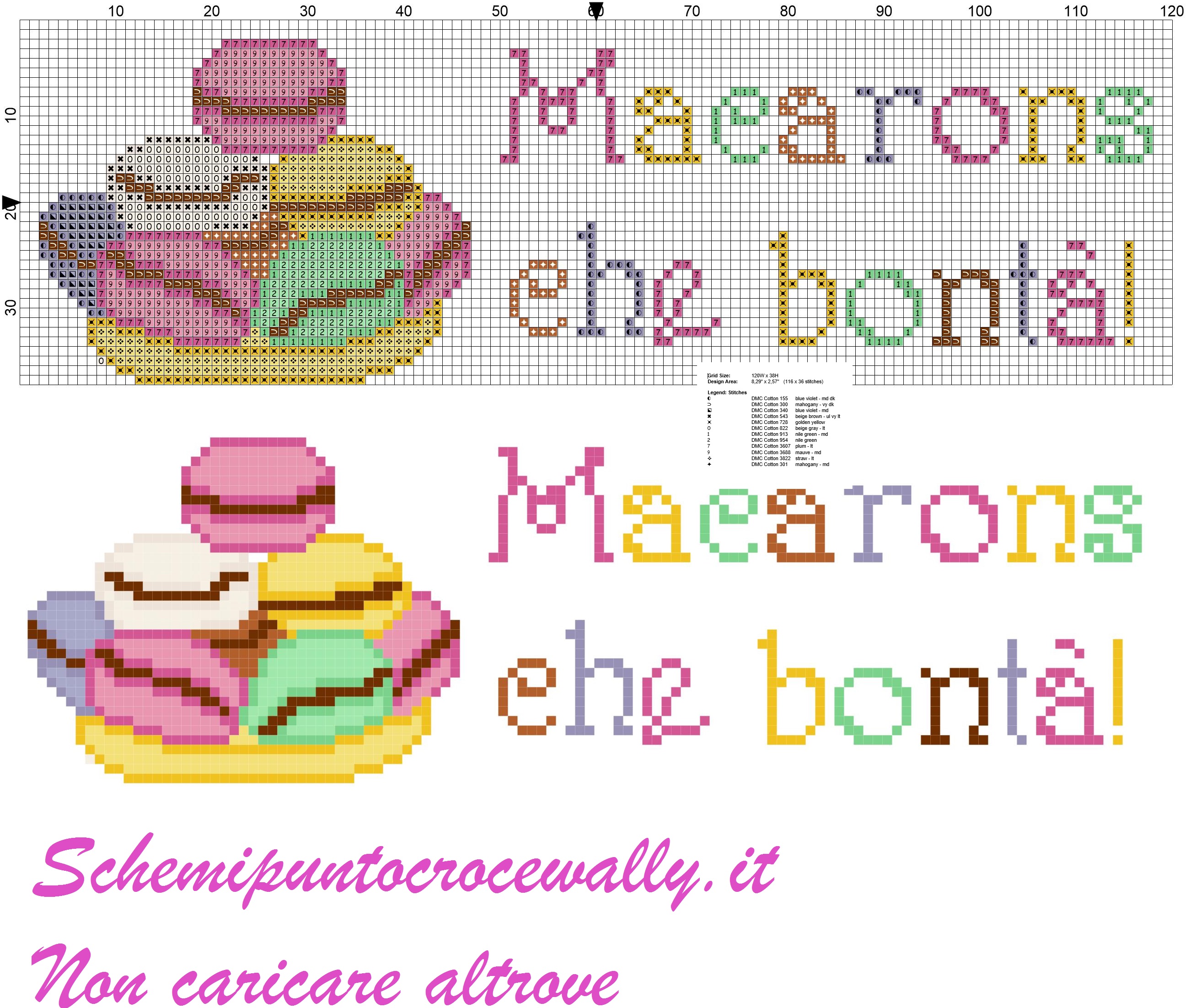 asciugapiatti macarons che bonta schema punto croce gratis