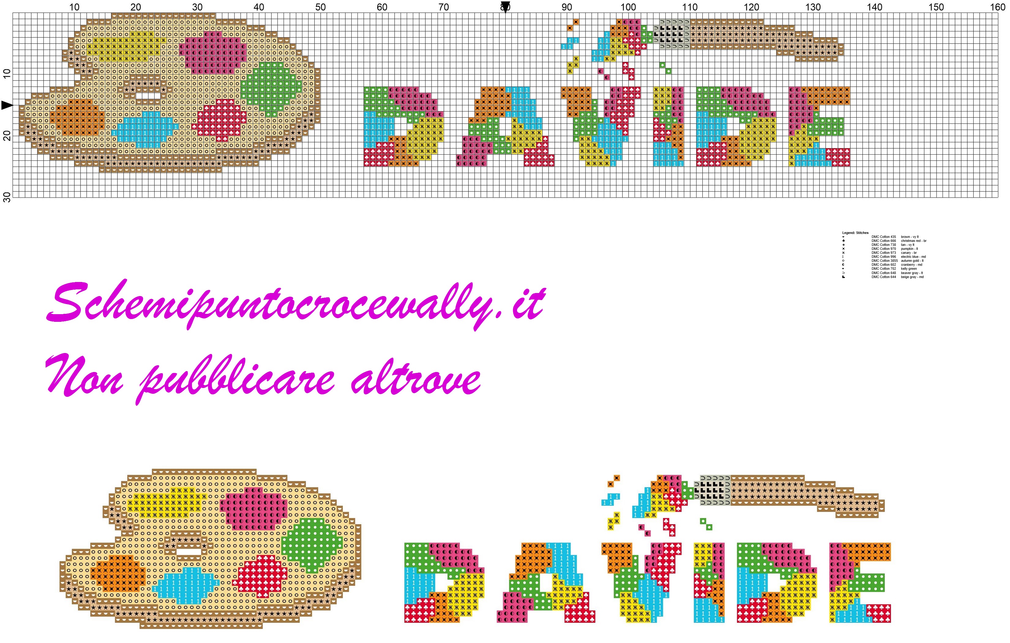 davide nome con tavolozza e pennello schema punto croce