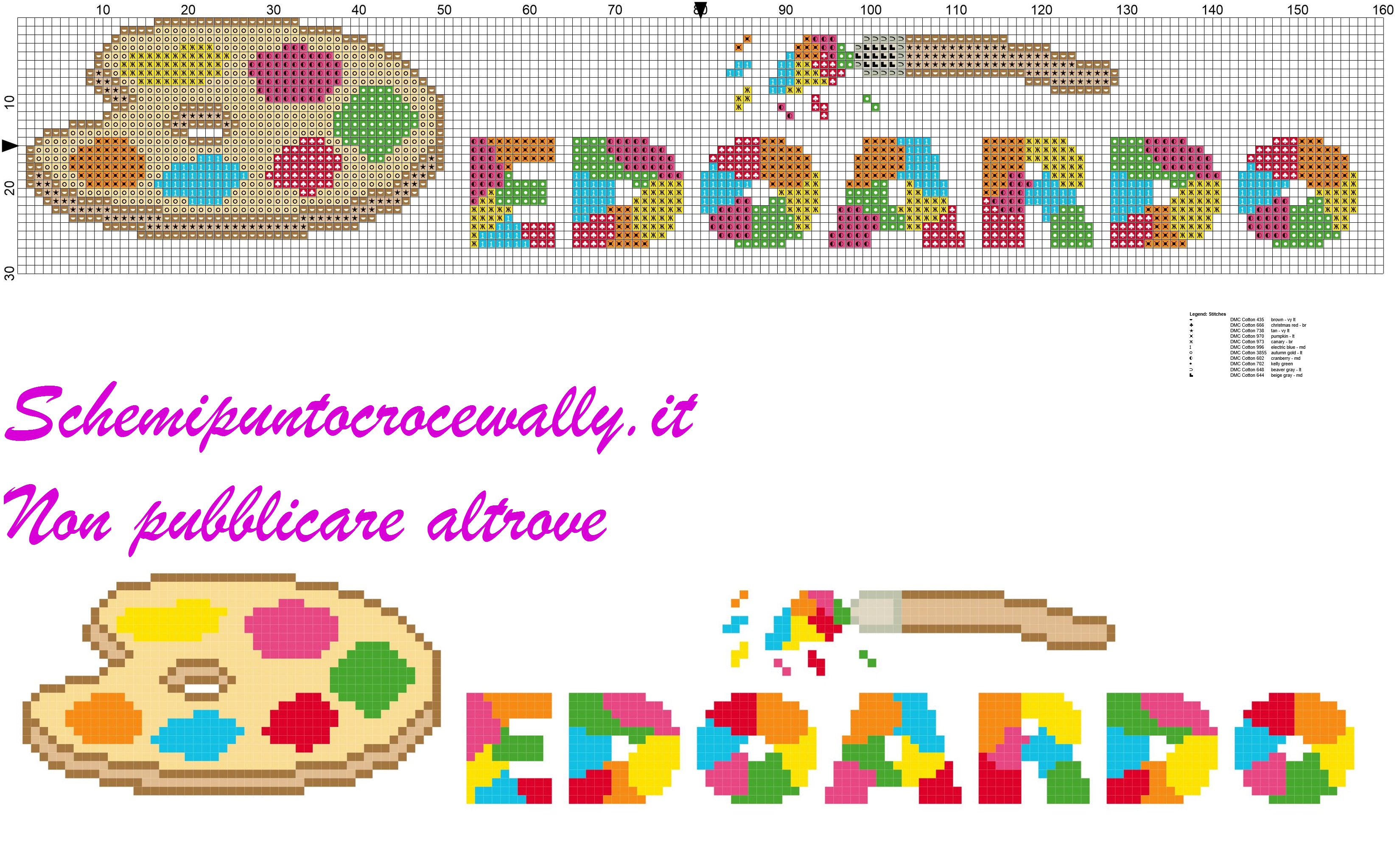 edoardo nome con tavolozza e colori schema punto croce