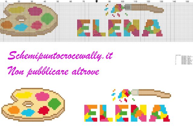 elena nome con tavolozza e colori