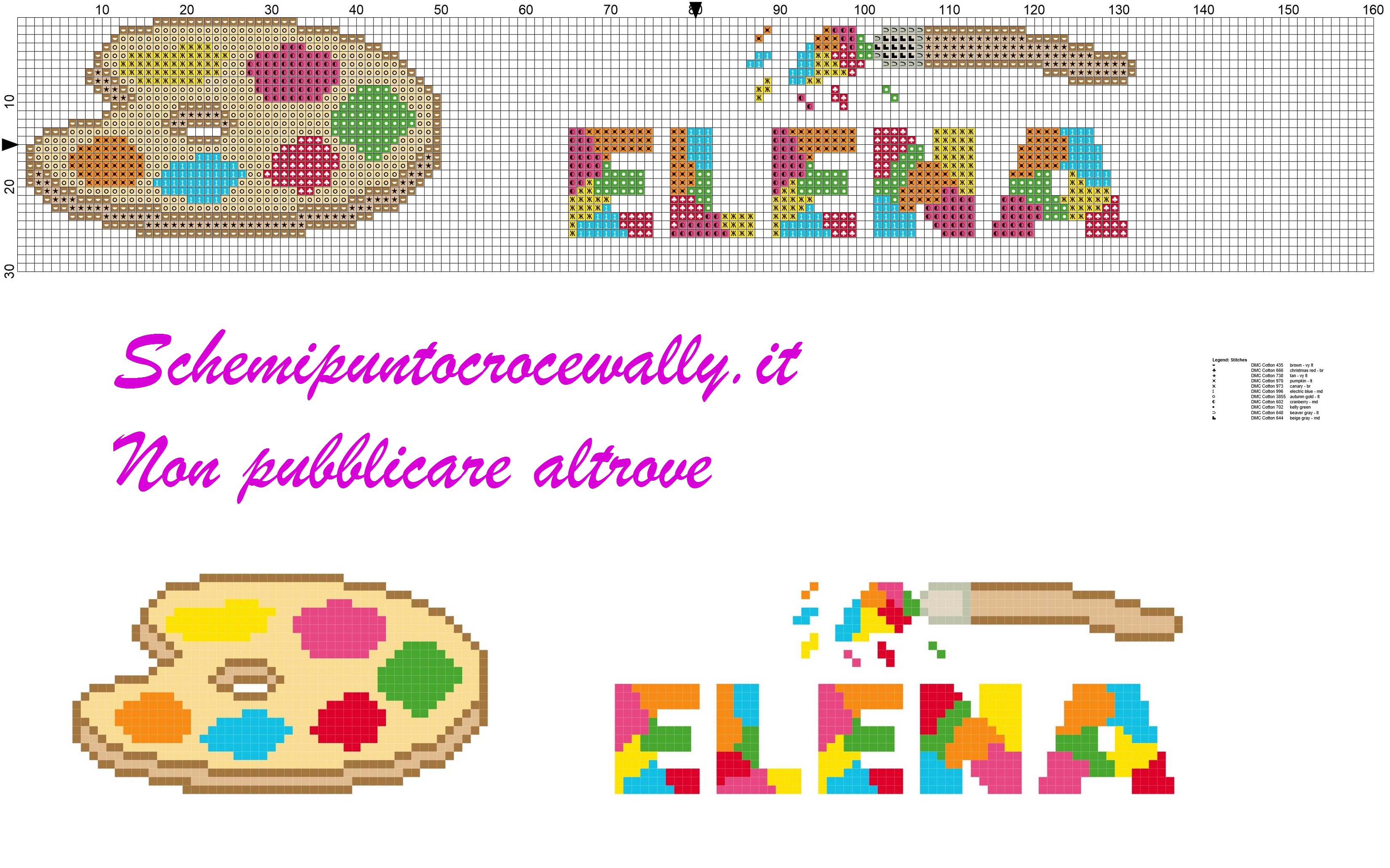 elena nome con tavolozza e colori