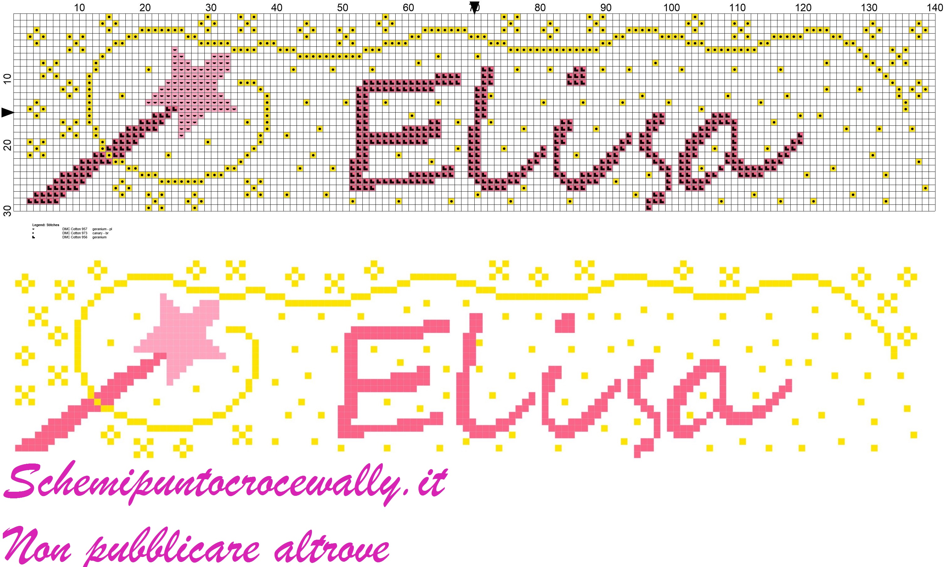 elisa nome con bacchetta magica schema punto croce