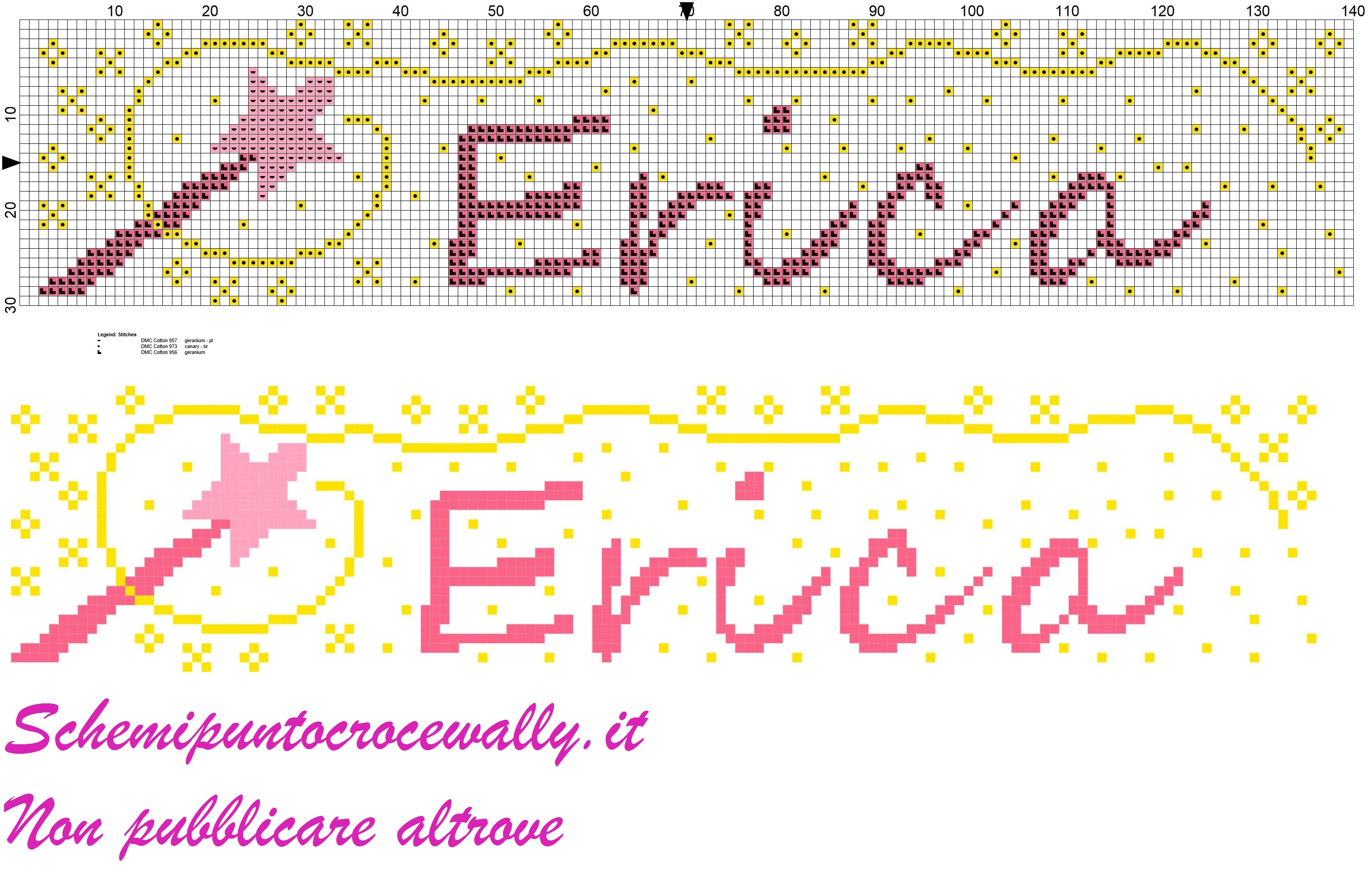 erica nome con bacchetta magica schema punto croce