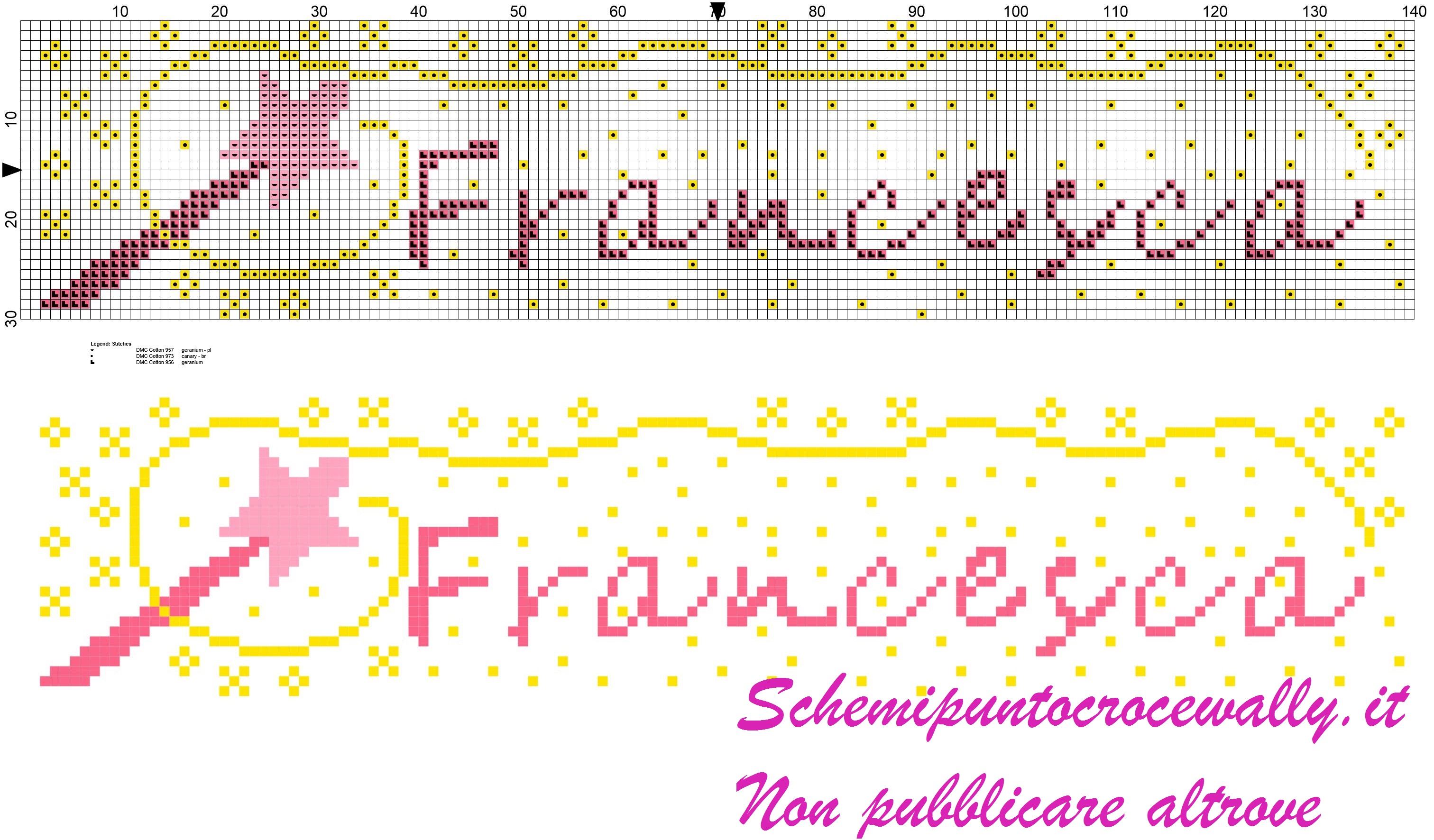 francesca nome con bacchetta magica schema punto croce