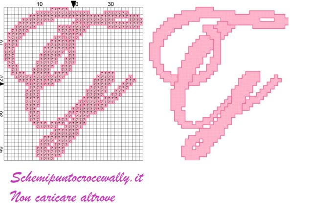 g iniziale schema punto croce