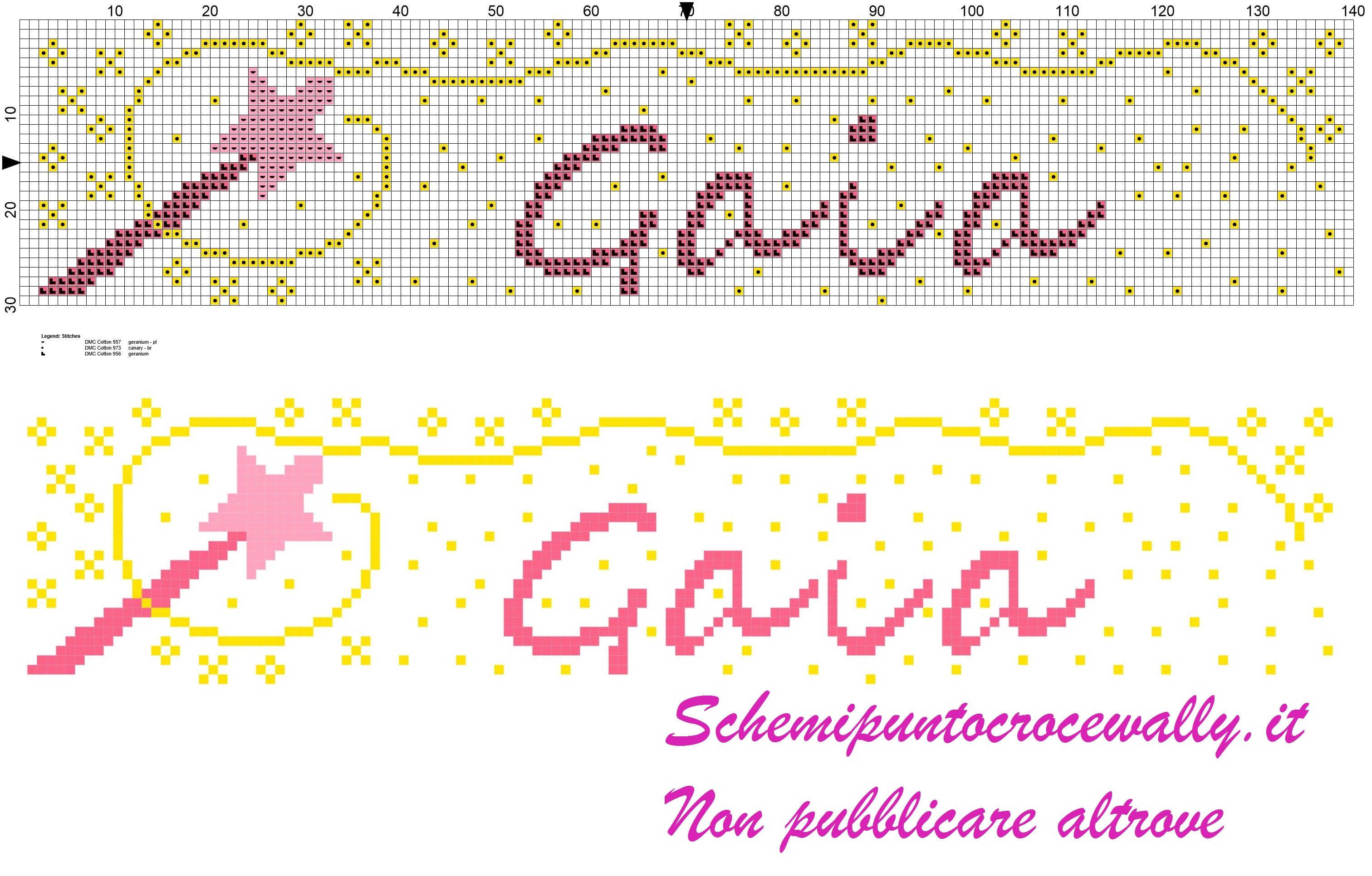 gaia nome con bacchetta magica schema punto croce