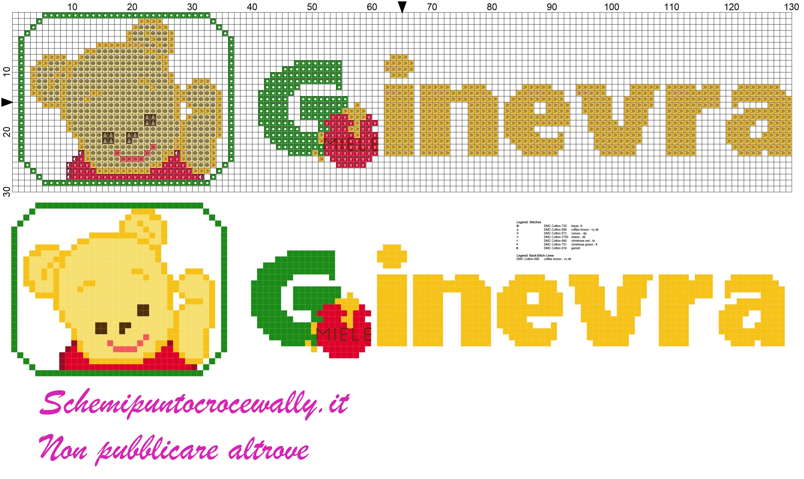 ginevra nome con baby winnie the pooh schema punto croce