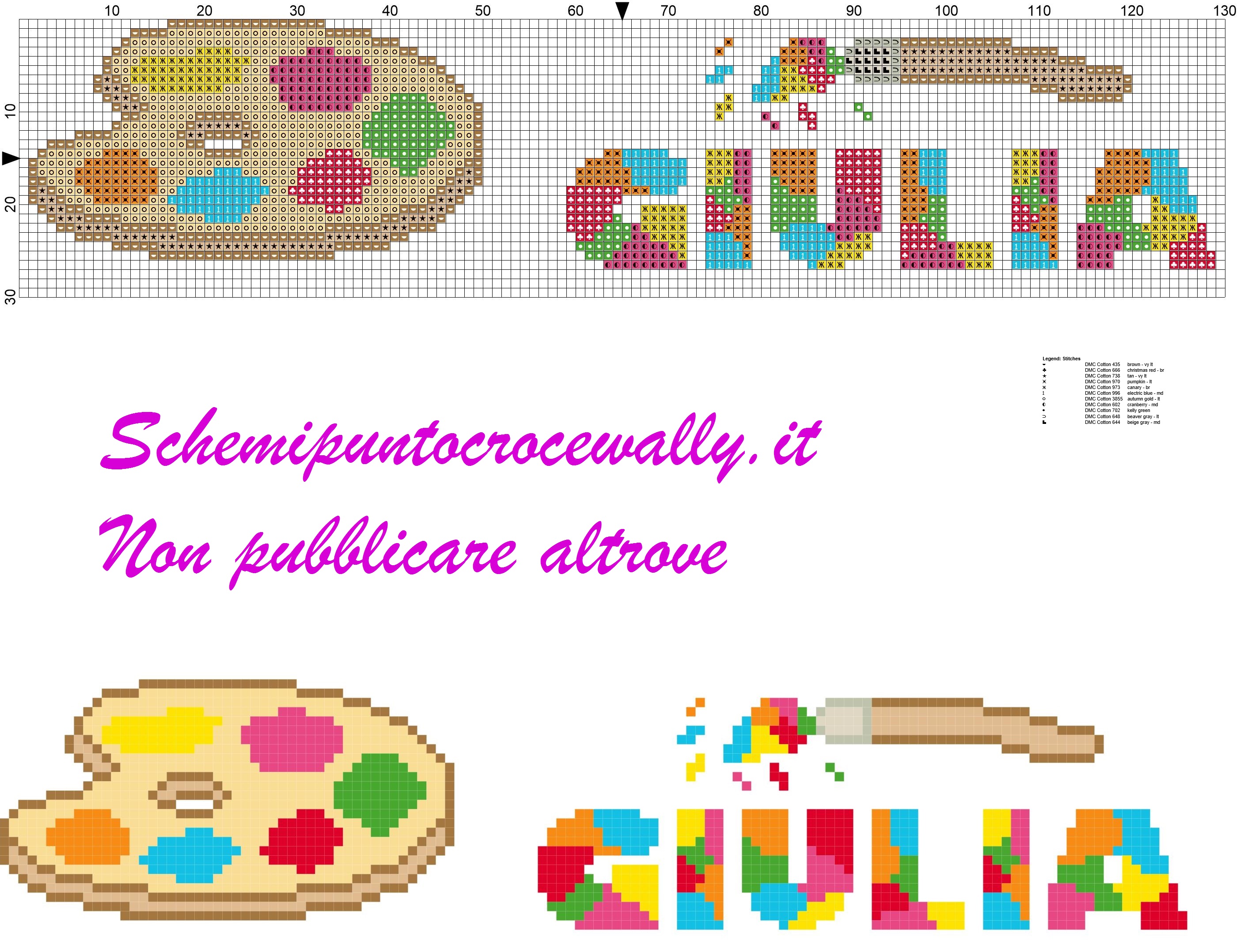 giulia nome con tavolozza e colori schema punto croce