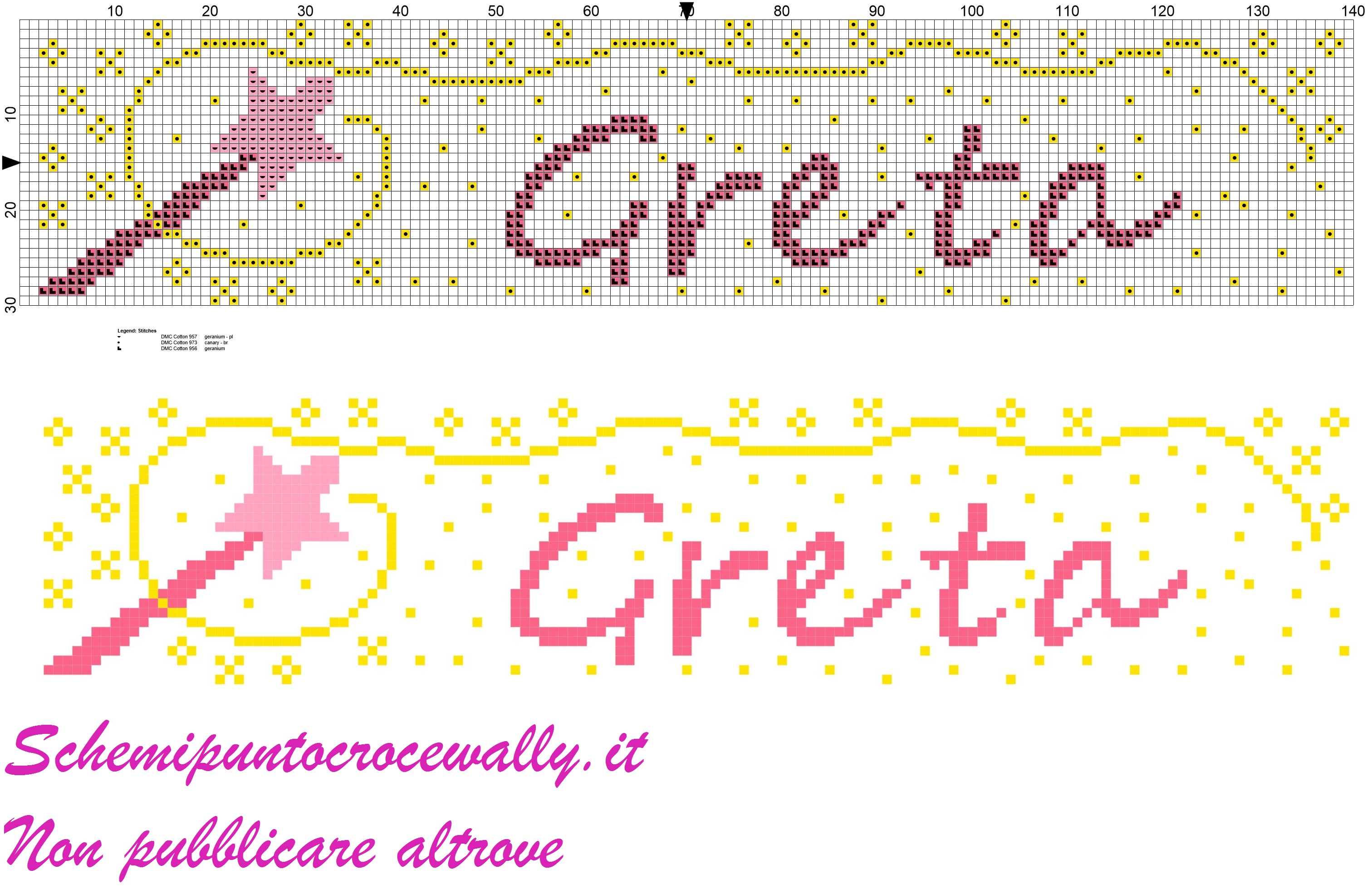 greta nome con bacchetta magica schema punto croce