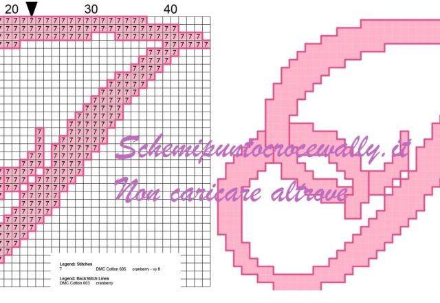 i iniziale schema punto croce