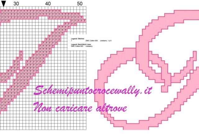 j iniziale schema punto croce