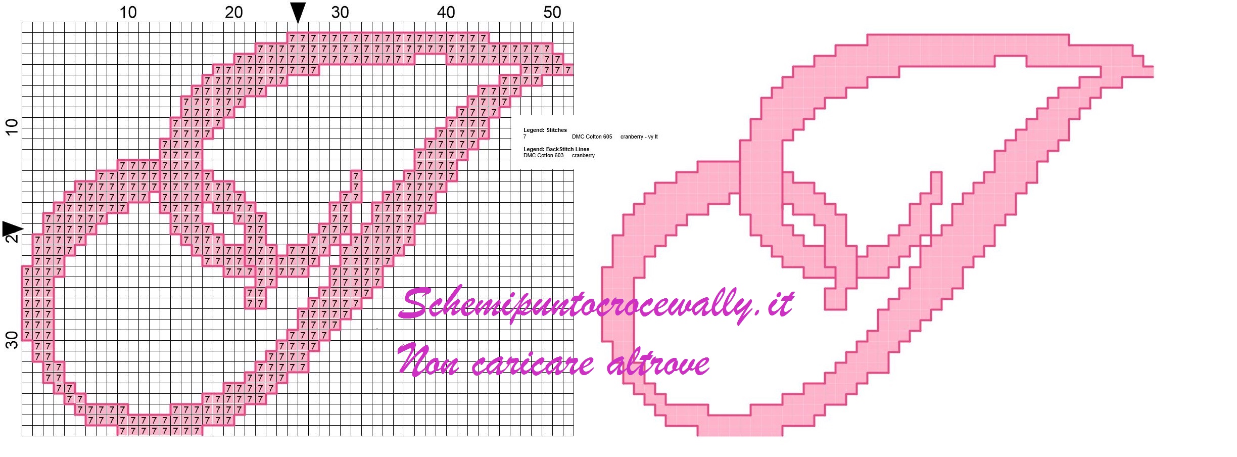 j iniziale schema punto croce