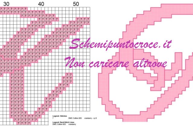 k iniziale schema punto croce