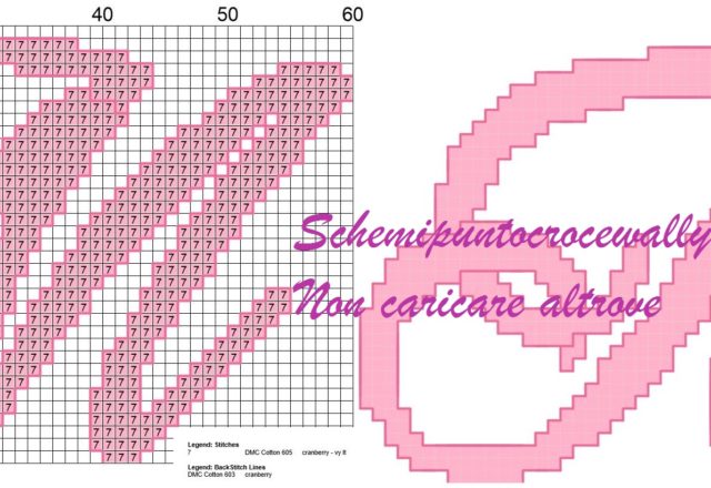 m iniziale schema punto croce