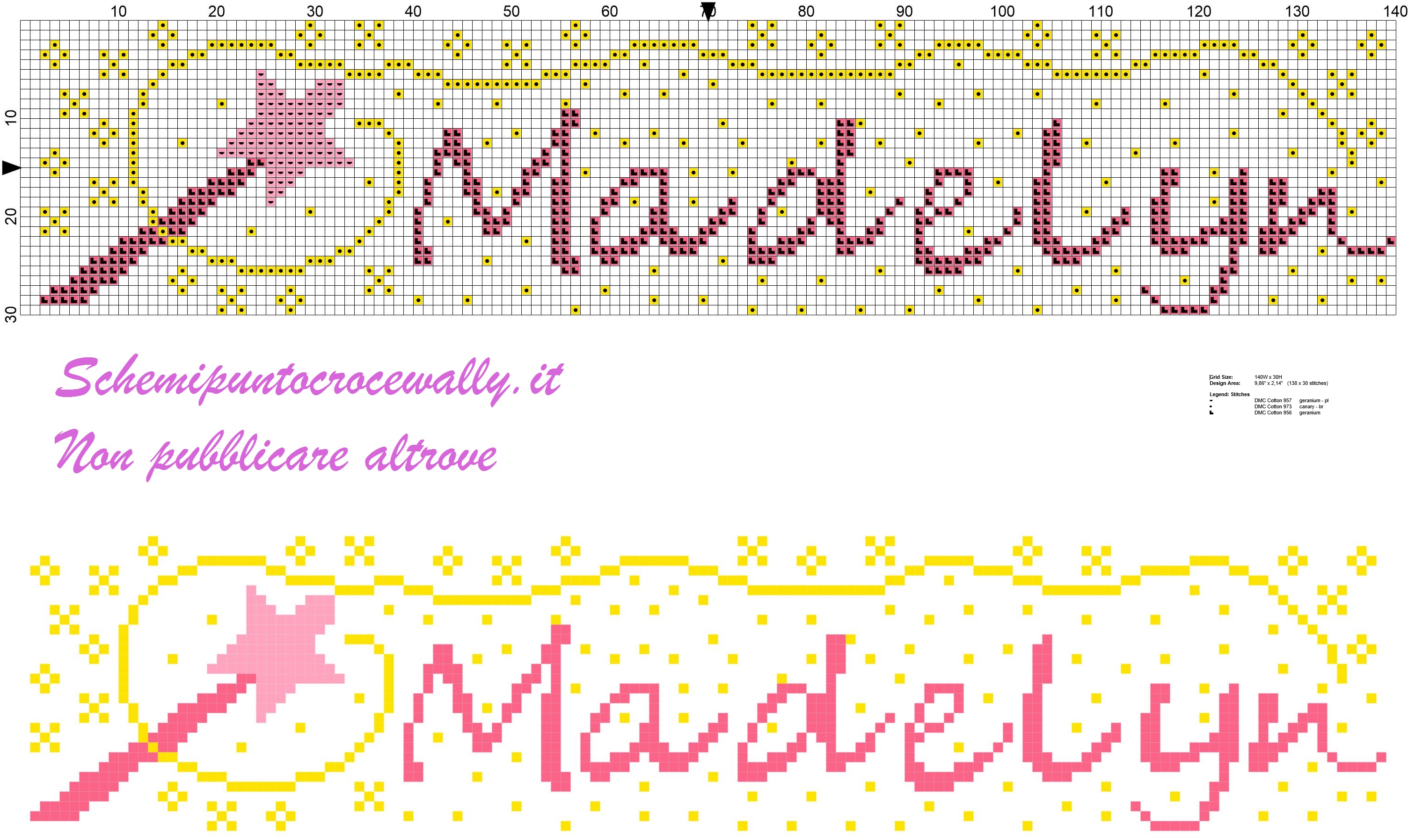 madelyn nome con bacchetta magica schema punto croce