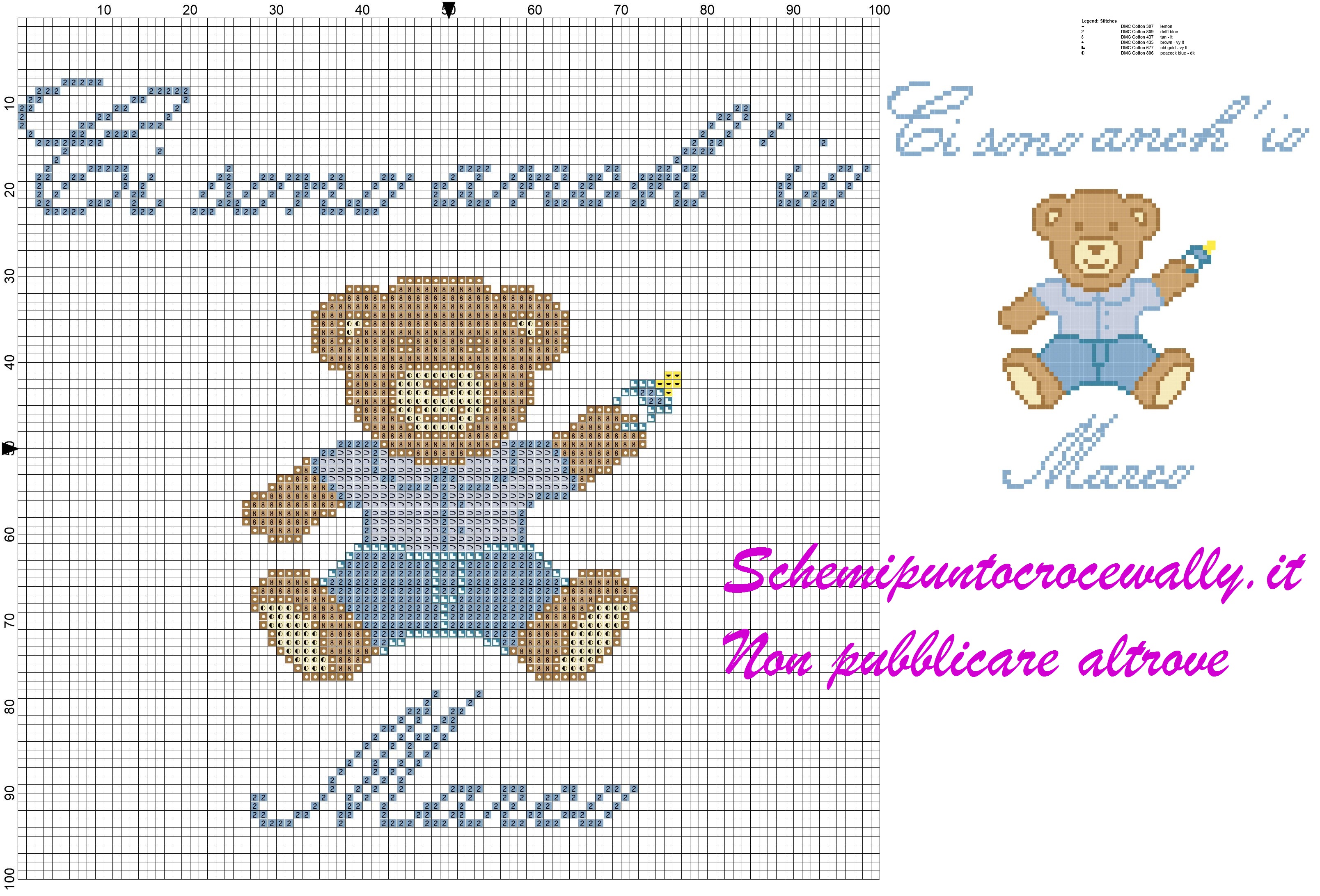 marco ci sono anch’ io schema punto croce prsetto con jeans