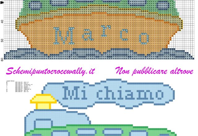 marco nome con nave schema punto croc