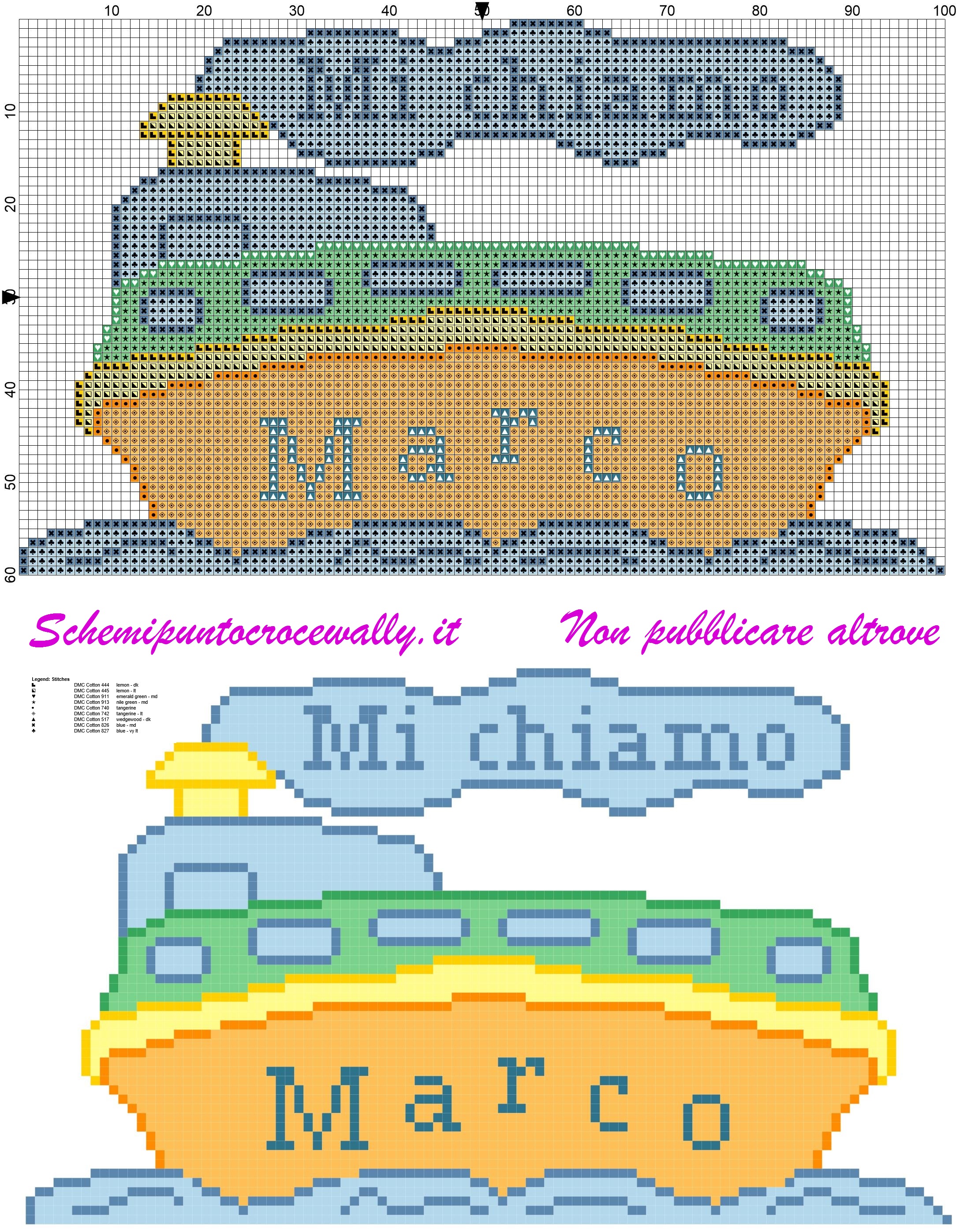 marco nome con nave schema punto croc