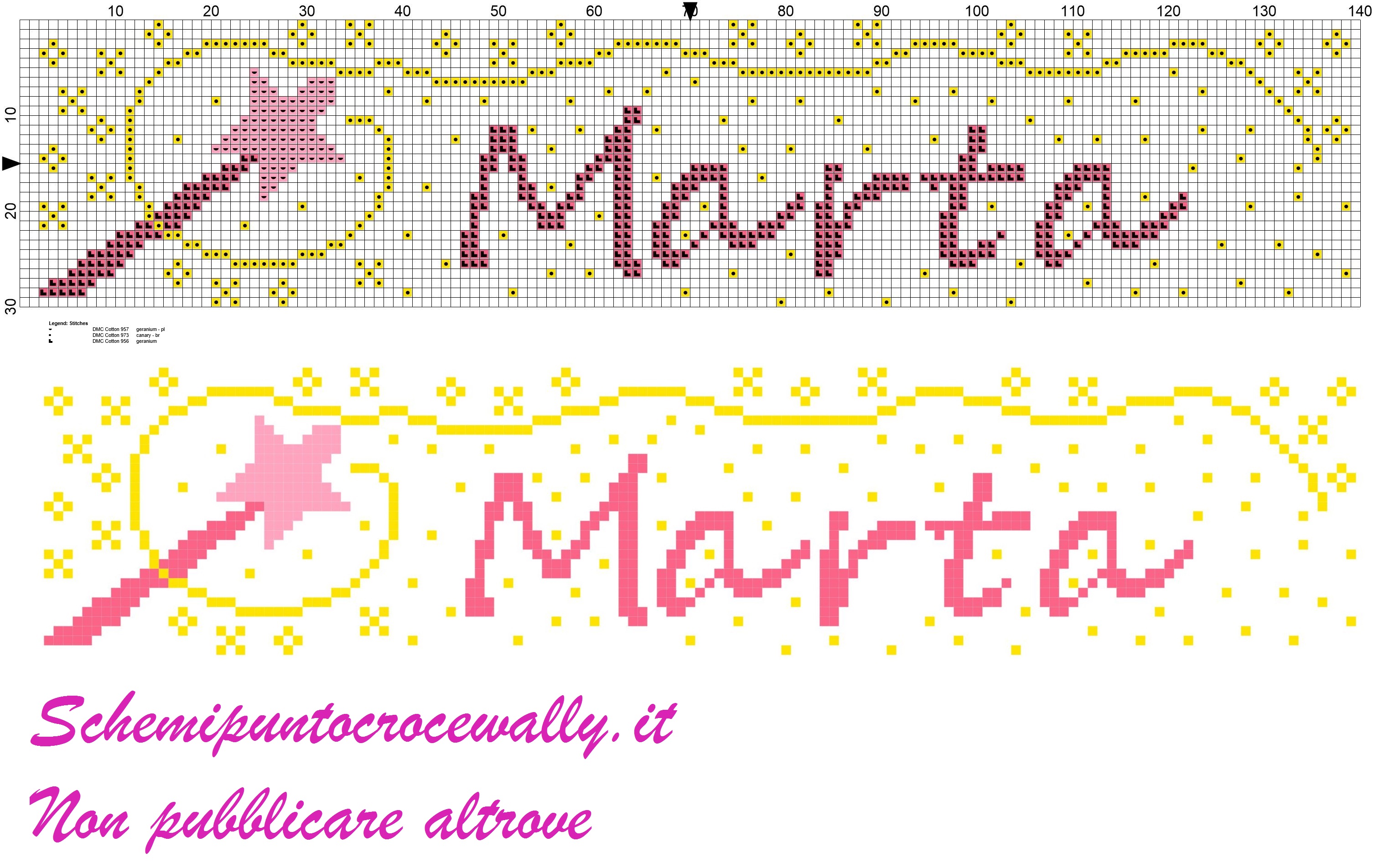 marta nome con bacchetta magica schema punto croce
