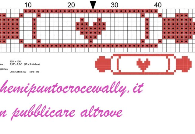 mattarello monocolore schema punto croce