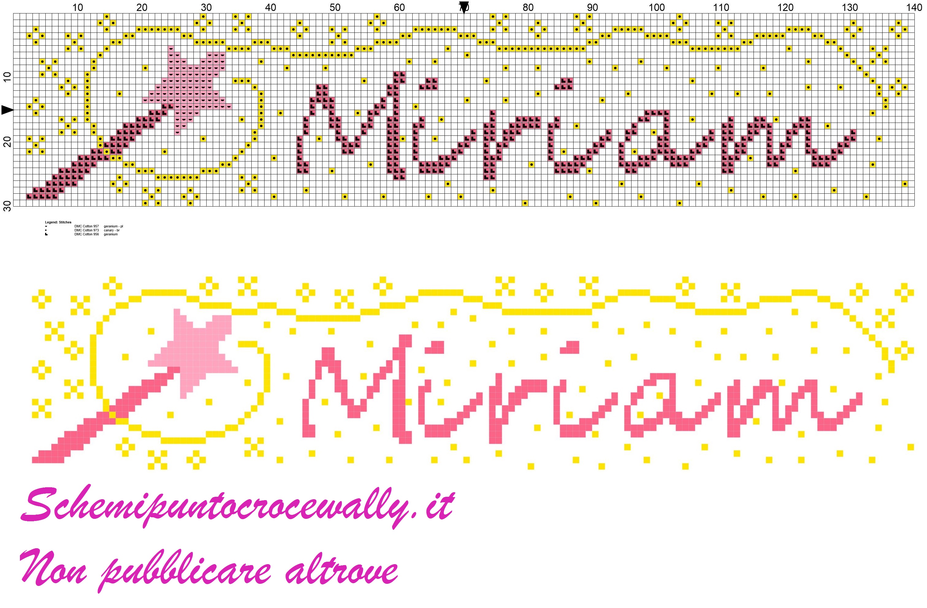 miriam nome con bacchetta magica schema punto croce