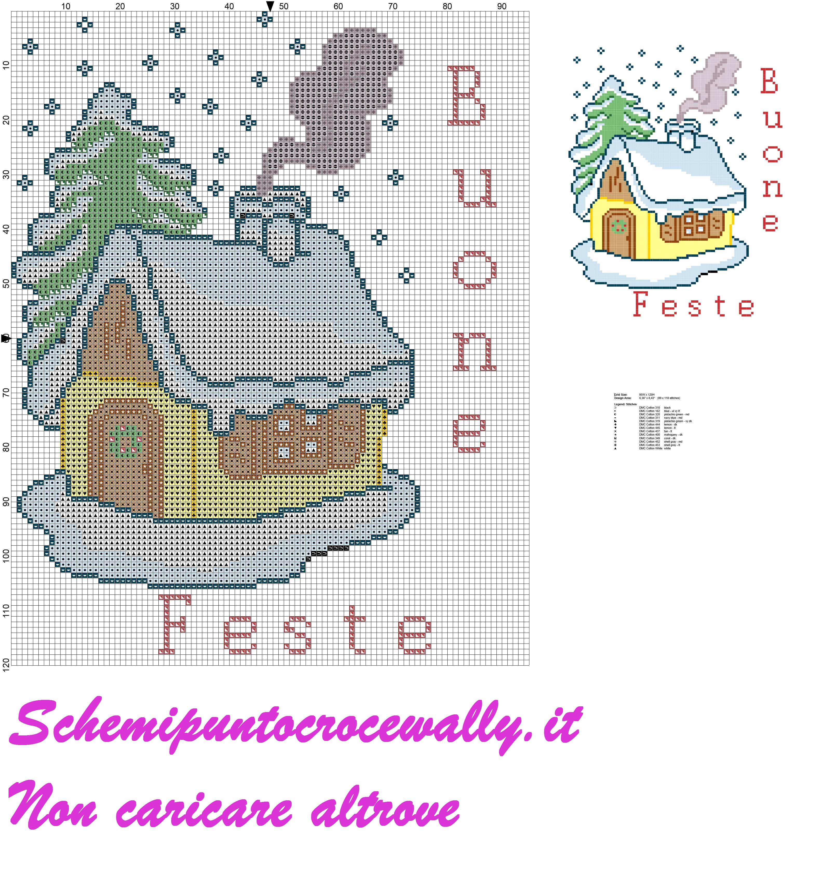 natale casetta con neve buone feste schema punto croce gratis