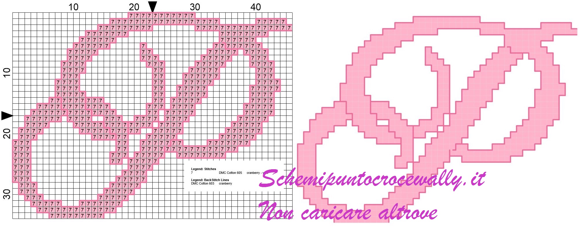 p iniziale schema punto croce