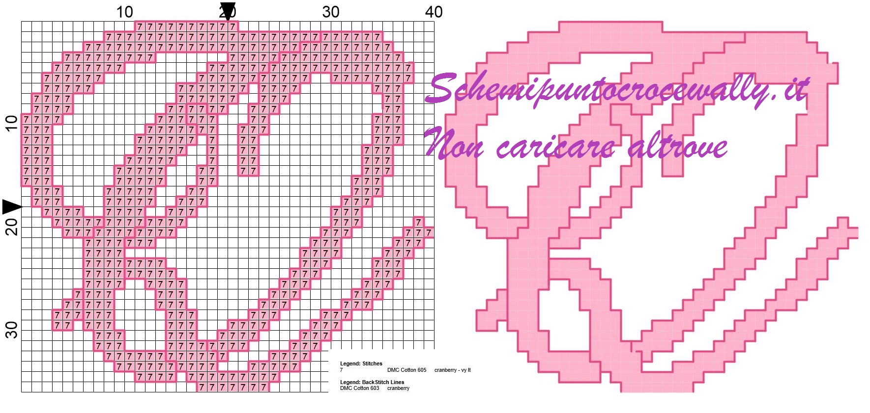 q iniziale schema punto croce