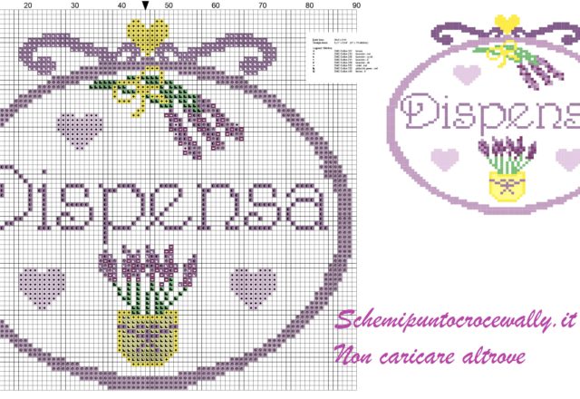 quadretto dispensa con pansè semplice schema puntoc croce-01