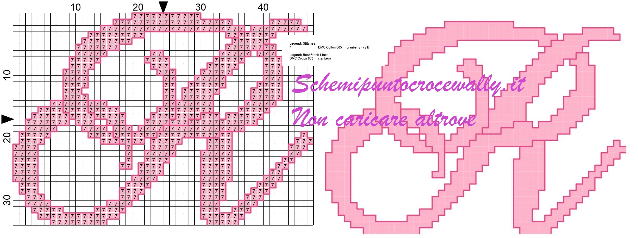 r iniziale schema punto croce