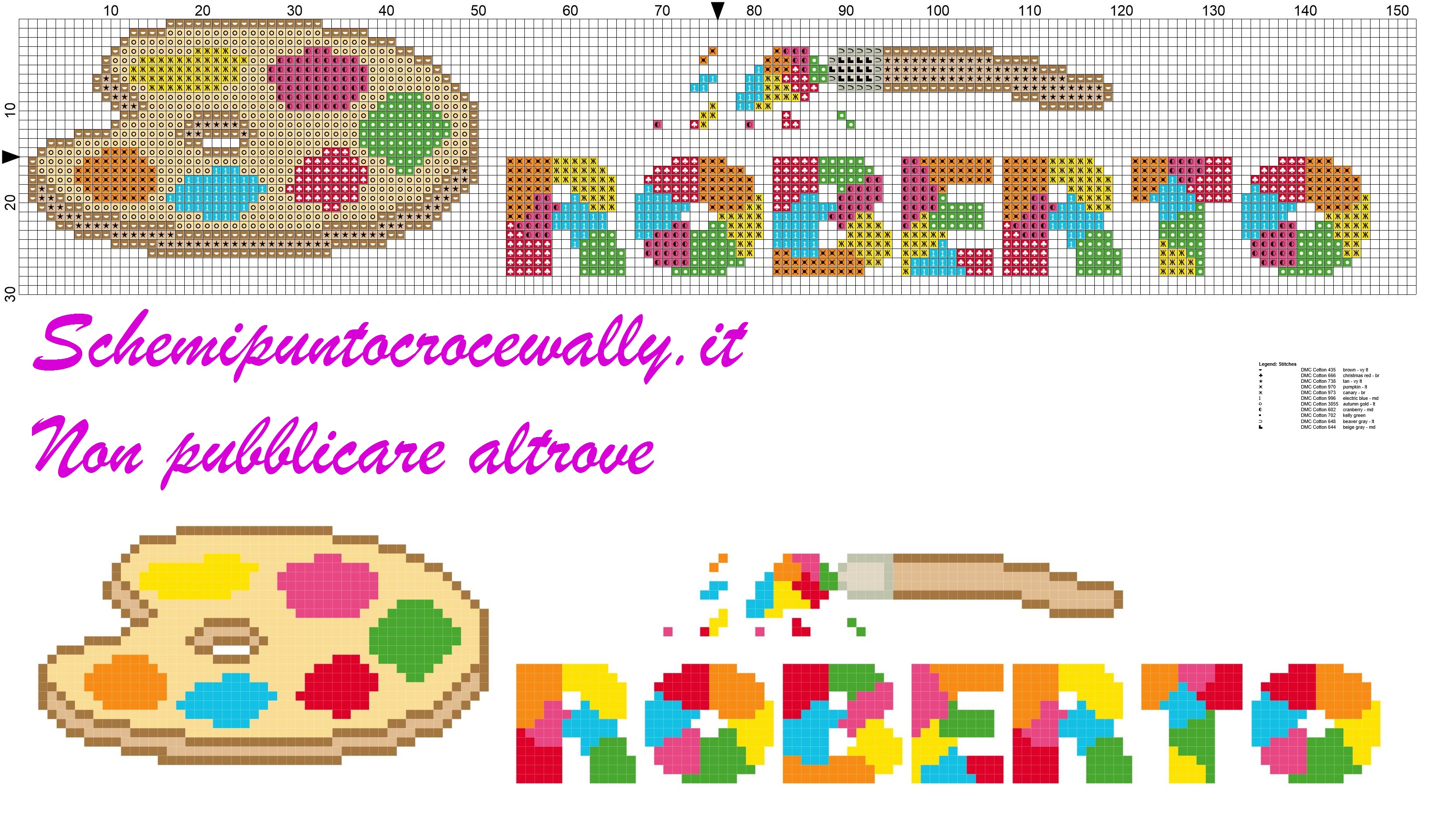 roberto nome con tavolozza e colori schema punto croce