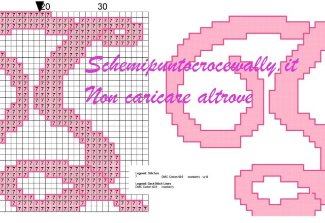 s iniziale schema punto croce