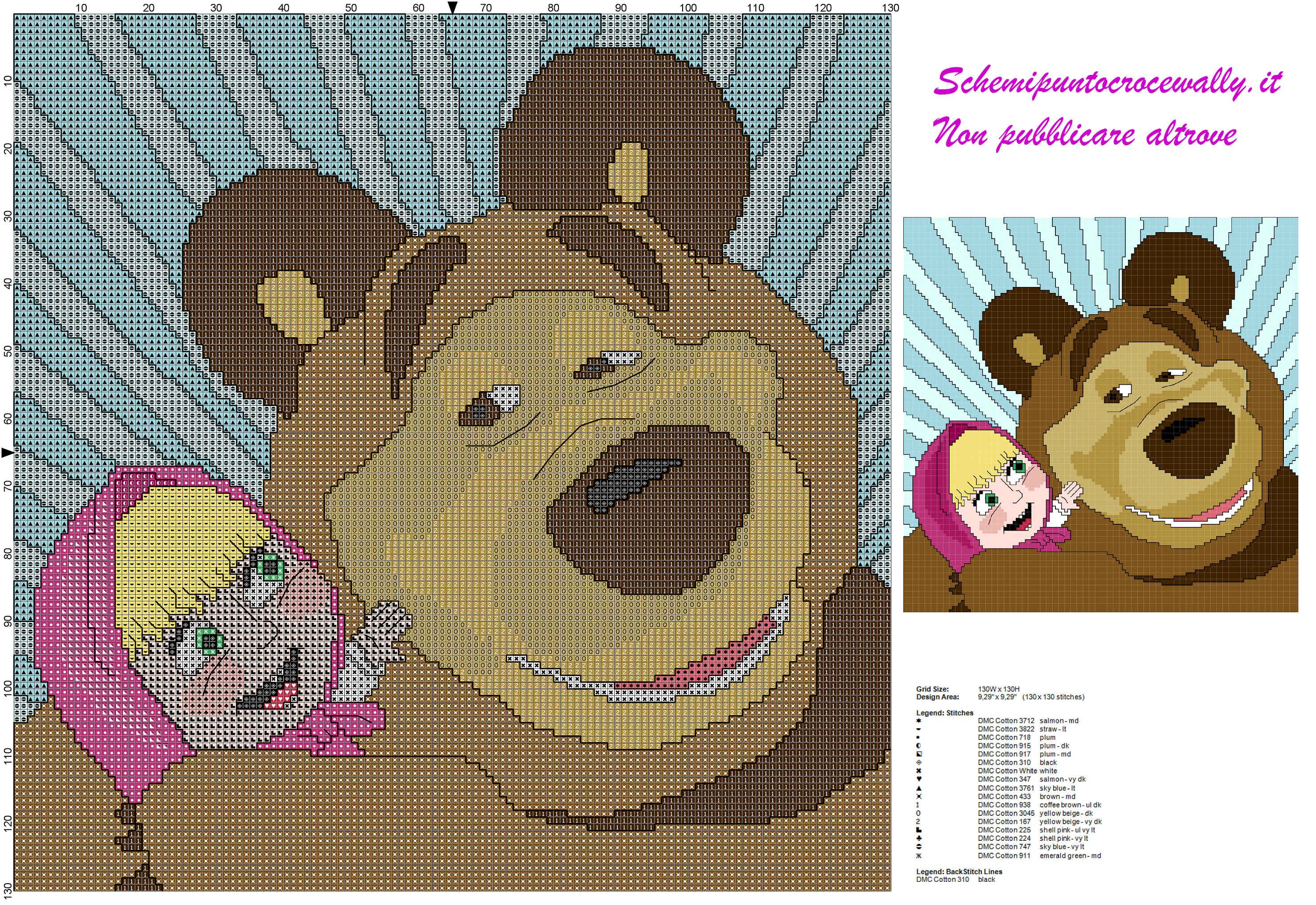 schema a punto croce gratis masha e orso abbracciati-01