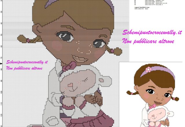 schema punto croce gratis la dottoressa peluche per bambini