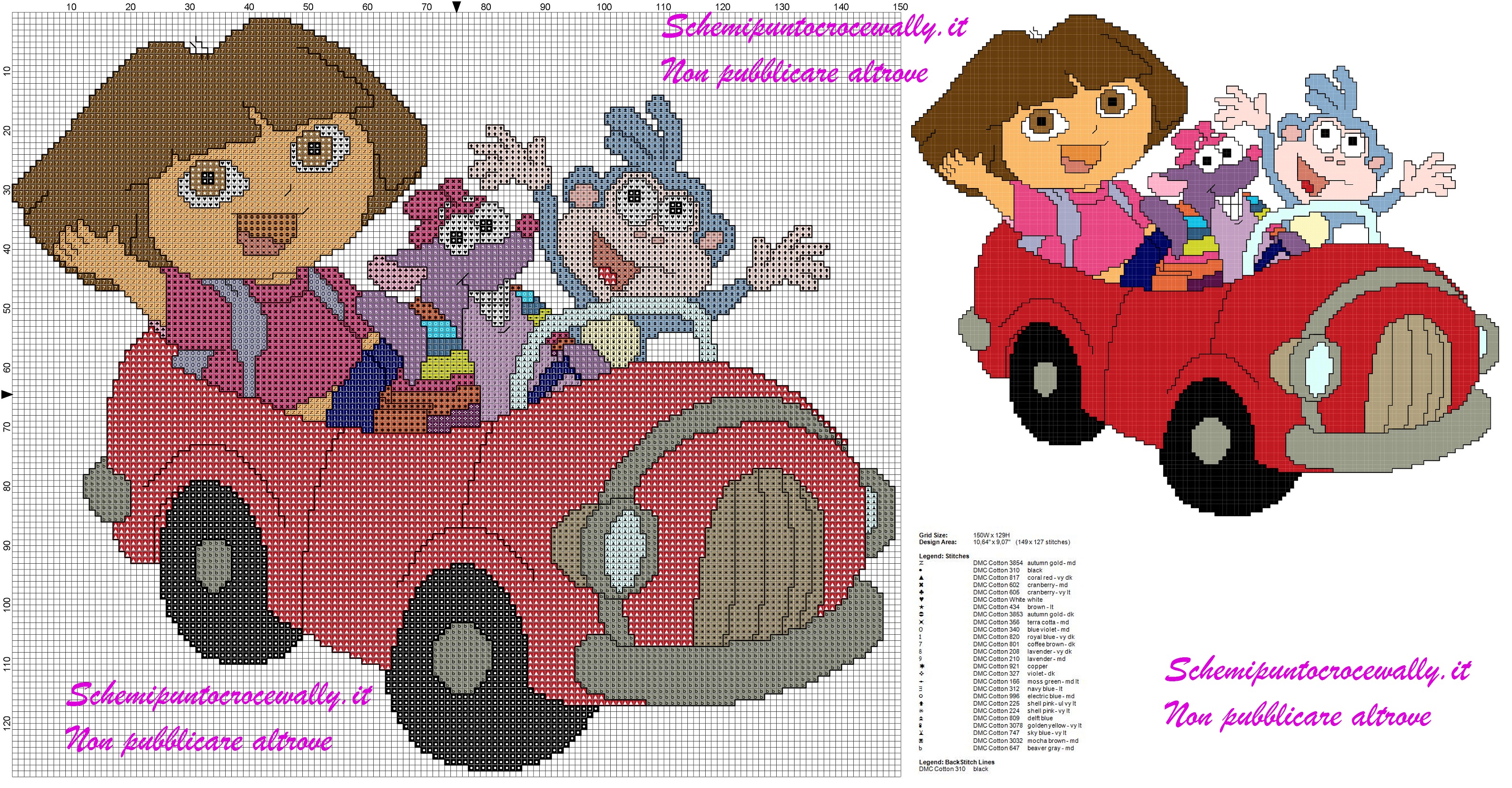 schema punto croce gratis per bambini dora l’ esploratrice