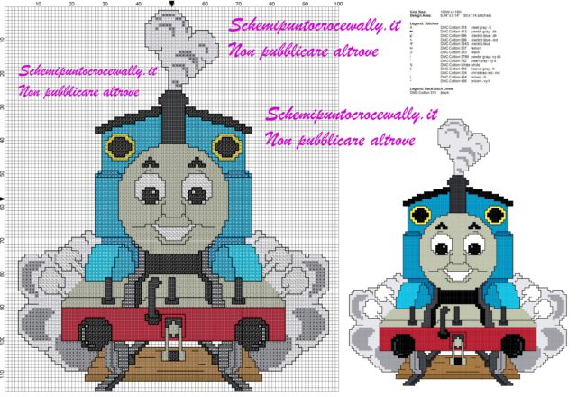 schema punto croce gratis per bambini il trenino thomas