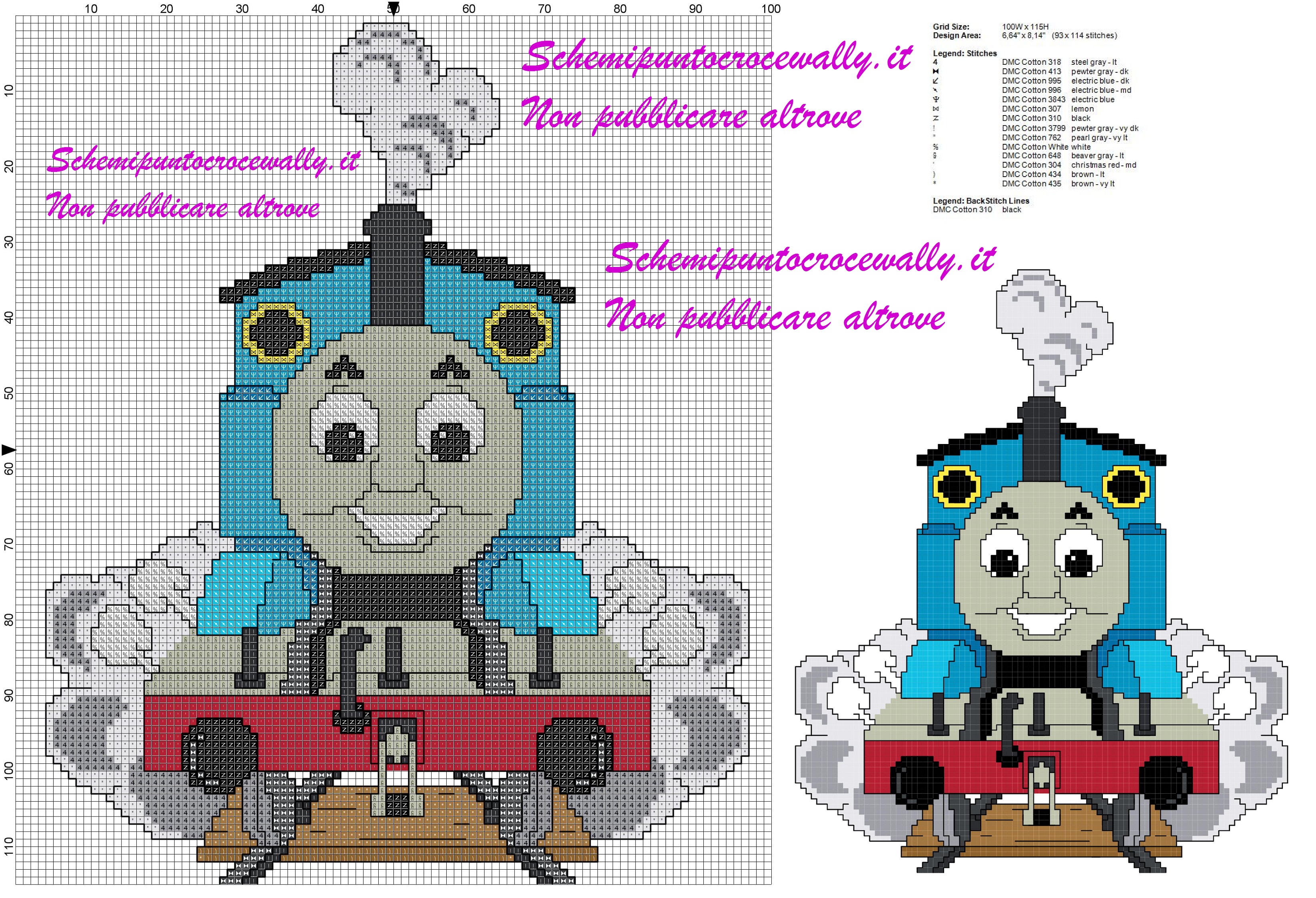 schema punto croce gratis per bambini il trenino thomas