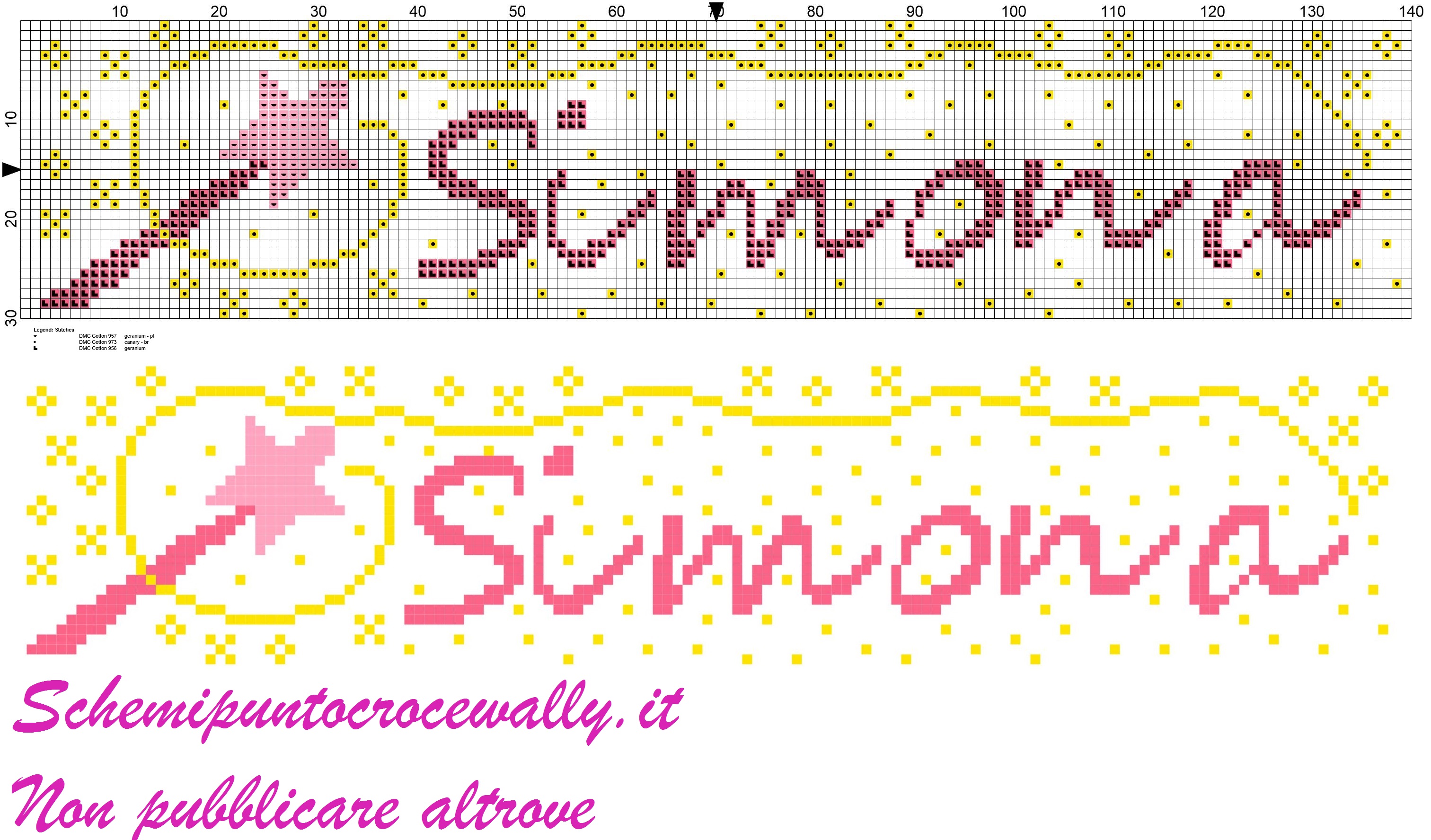 simona nome con bacchetta magica schema punto croce