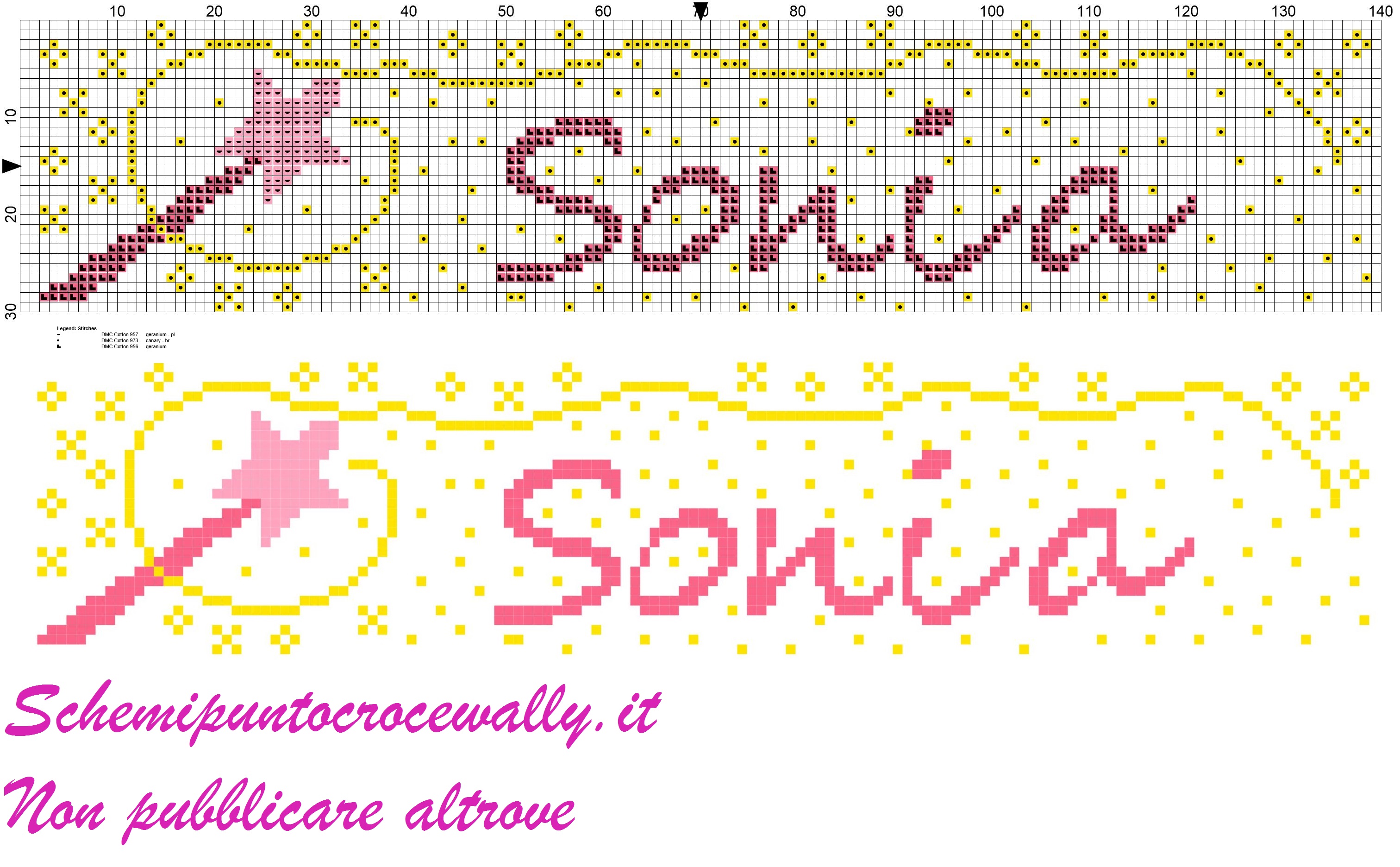 sonia nome con bacchetta magica schema punto croce