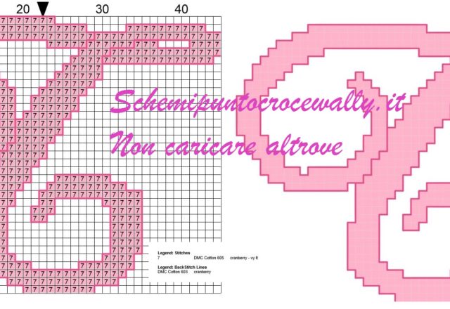 t iniziale schema punto croce