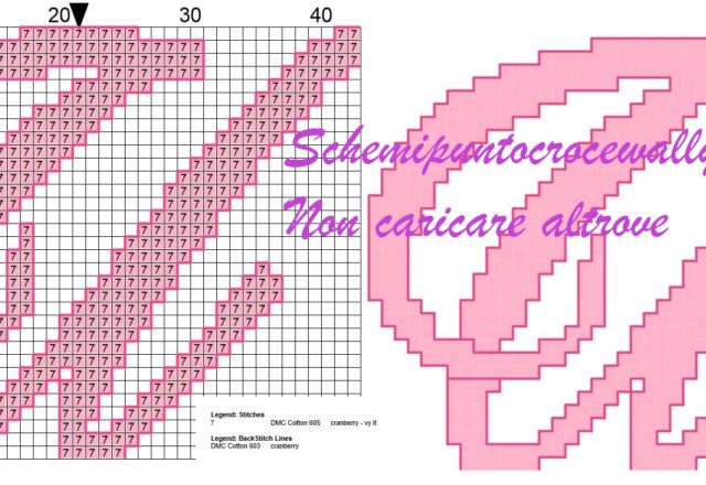 u iniziale schema punto croce