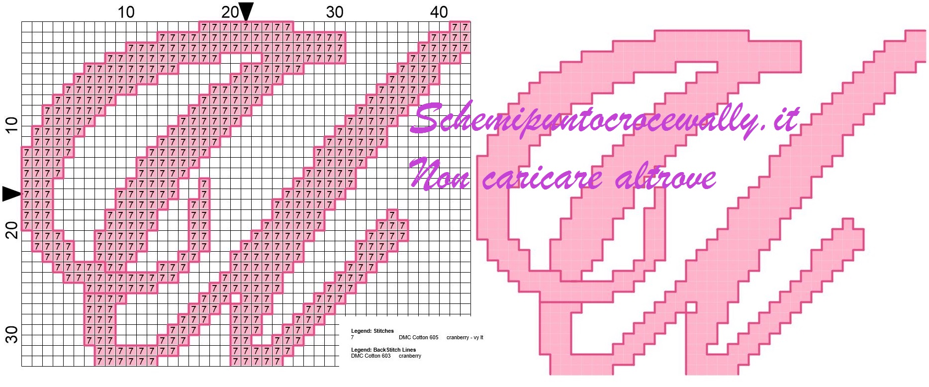 u iniziale schema punto croce