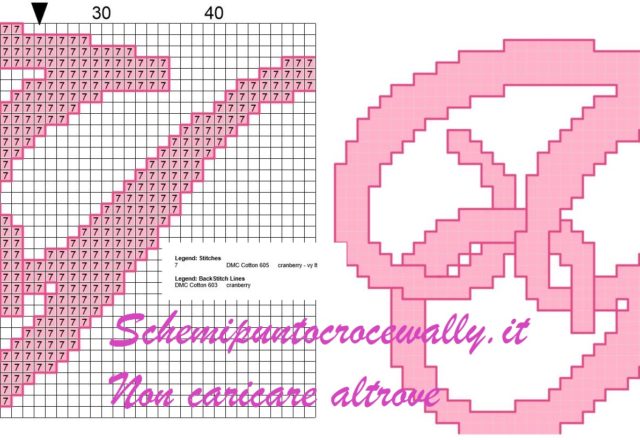 y iniziale schema punto croce